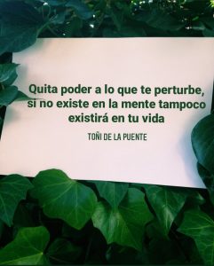 Quita poder a lo que te perturbe, si no existe en la mente tampoco existirá en tu vida