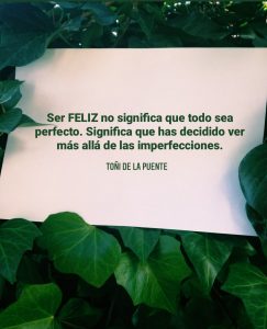 Ser feliz no significa que todo sea perfecto. Significa que has decidido ver más allá de las imperfecciones